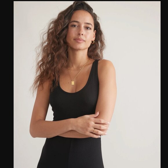 Marine Layer Lexi Rib Knit Fit and Flare Black Midi Dress Size XS Whimsigoth - Picture 16 of 16